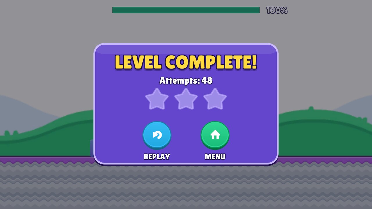 Level complete screen