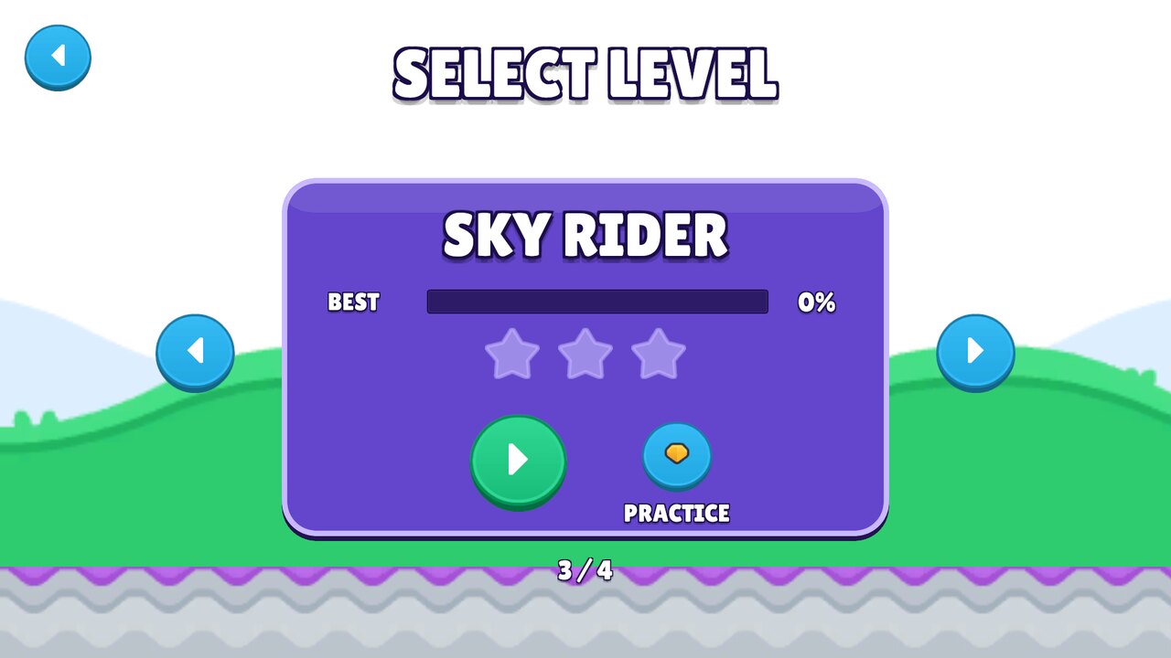 Level select showing Sky Rider
